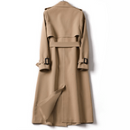 Women's Belted Trench Coat – Double-Breasted Longline Coat