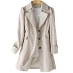 Women's Tailored Trench Coat – Classic Longline Lapel Coat