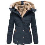 Women's Fur Hood Winter Jacket – Water Resistant Fleece Lined Parka