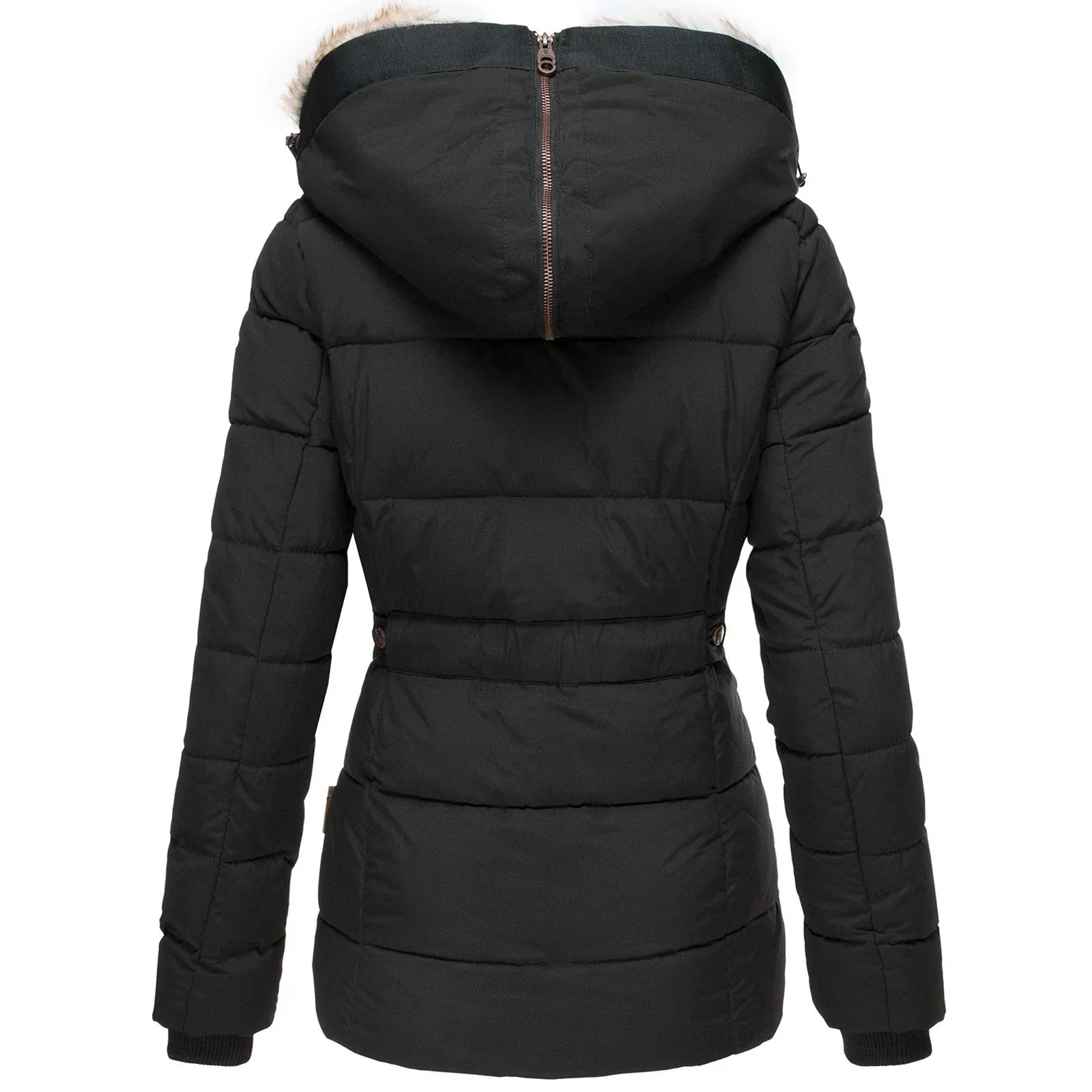 Women's Fur Hood Winter Jacket – Water Resistant Fleece Lined Parka