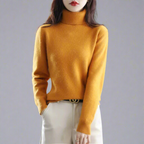 Women's Winter Turtleneck Sweater – Classic High Neck Knit Pullover