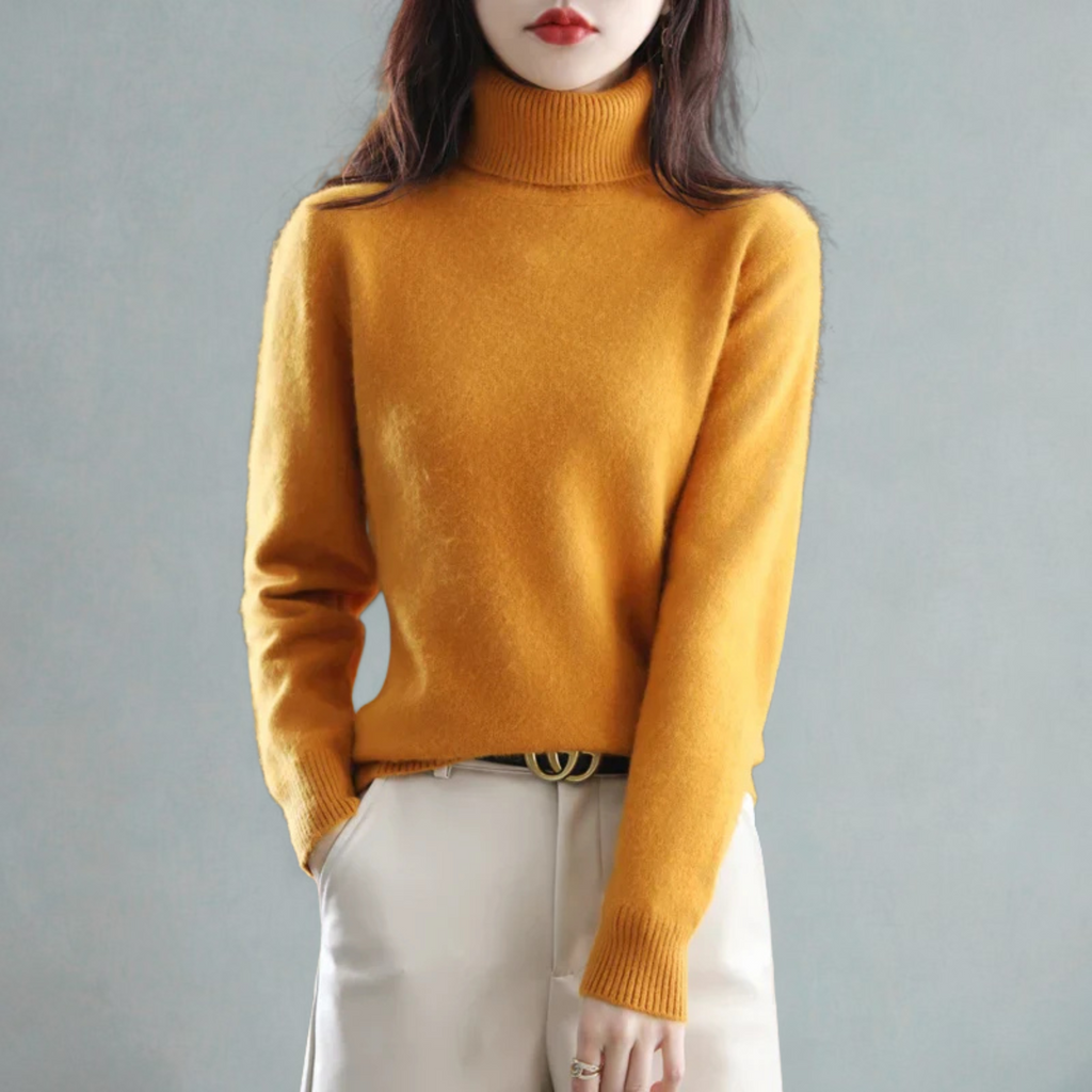 Women's Winter Turtleneck Sweater – Classic High Neck Knit Pullover