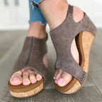 Women's Wedge Sandals with Slip-On Style and Cushioned Footbed