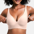 Women's Wireless V-Neck Bra – Seamless Everyday Support Bra