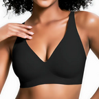 Women's Wireless V-Neck Bra – Seamless Everyday Support Bra