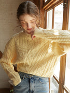 Women's Asymmetrical Shoulder Sweater – Cropped Open Neck Ribbed Sweater