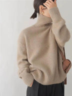 Women's High Collar Sweater – Winter Knit Sweater – Isabella