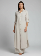 Women's Wide Leg Blouse Set – Button-Up Pants Set