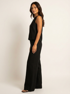 Women's Wide Leg Two-Piece Set – Linen Look Set