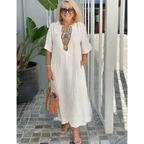Women's Embroidered Boho Dress – Summer Maxi Dress