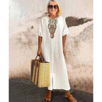 Women's Embroidered Boho Dress – Summer Maxi Dress