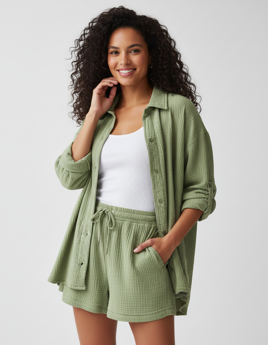 Women's Summer Shorts Set – Casual Lounge Set