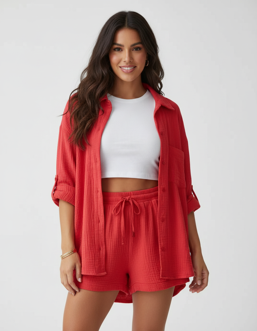 Women's Summer Shorts Set – Casual Lounge Set
