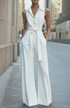 Women's Belted Wide Leg Jumpsuit – Occasion Summer Jumpsuit – Mallory