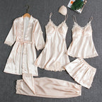 Women's Lace Sleepwear Set – Satin Pajama Set