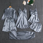 Women's Lace Sleepwear Set – Satin Pajama Set