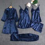 Women's Lace Sleepwear Set – Satin Pajama Set