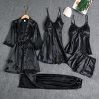 Women's Lace Sleepwear Set – Satin Pajama Set