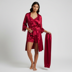 Women's Lace Sleepwear Set – Satin Pajama Set