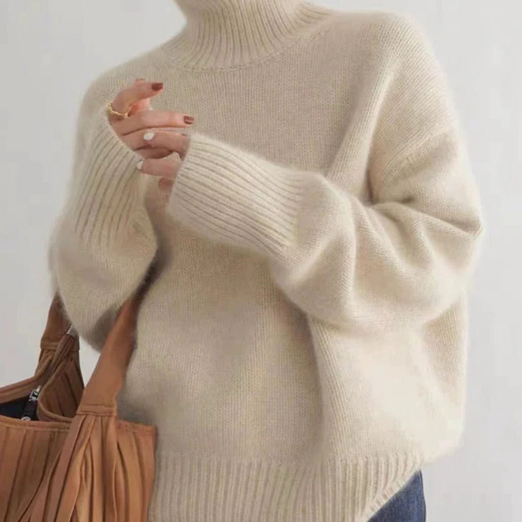 Women's Turtleneck Sweater – Soft High Neck Long Sleeve Knit Pullover
