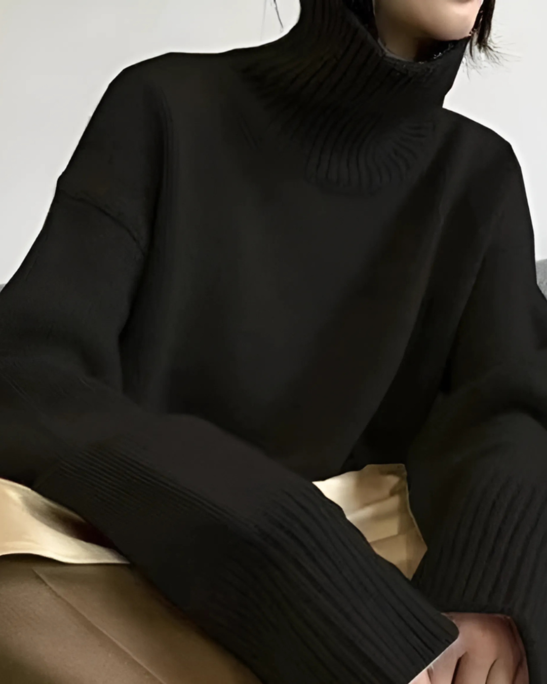 Women's Turtleneck Sweater – Soft High Neck Long Sleeve Knit Pullover