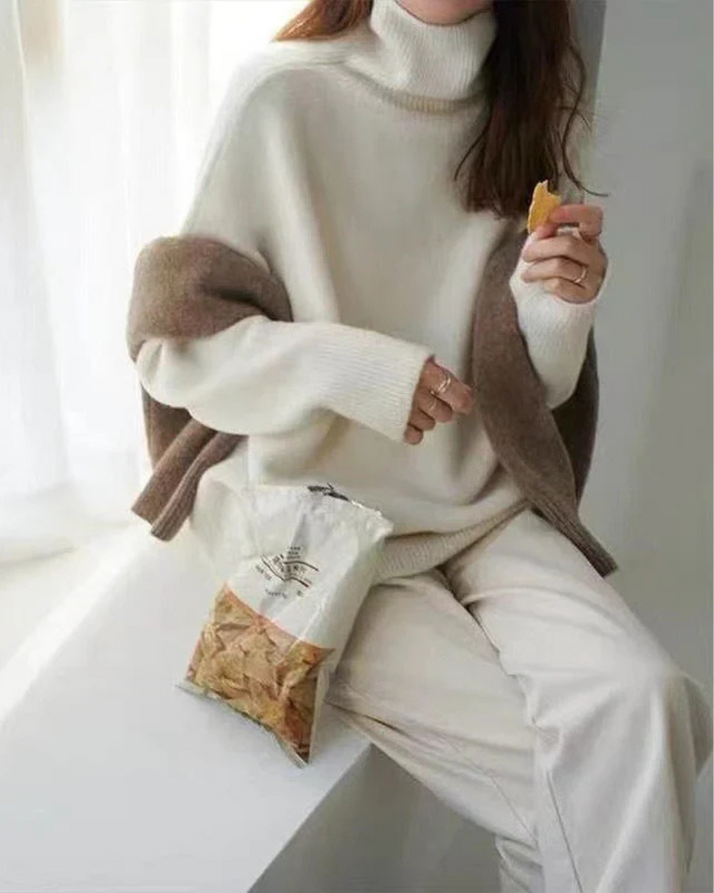 Women's Turtleneck Sweater – Soft High Neck Long Sleeve Knit Pullover