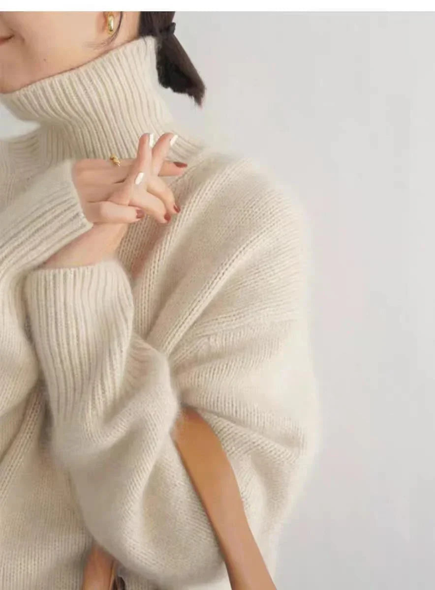 Women's Turtleneck Sweater – Soft High Neck Long Sleeve Knit Pullover