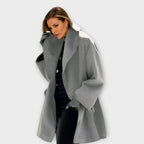 Women's Stand Collar Long Coat – Oversized Button Front Winter Coat