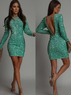 Women's Sequin Bodycon Dress – Fitted Sparkle Cocktail Party Dress