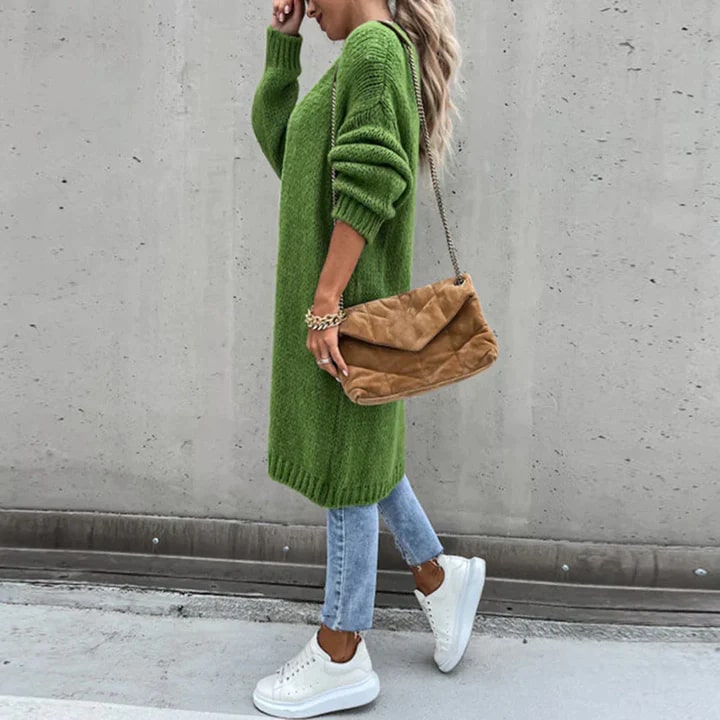 Women's Longline Open Cardigan – Textured Knit Layer