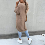 Women's Longline Open Cardigan – Textured Knit Layer
