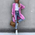 Women's Longline Open Cardigan – Textured Knit Layer