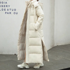 Women's Long Puffer Coat – Hooded Quilted Cold Weather Winter Jacket