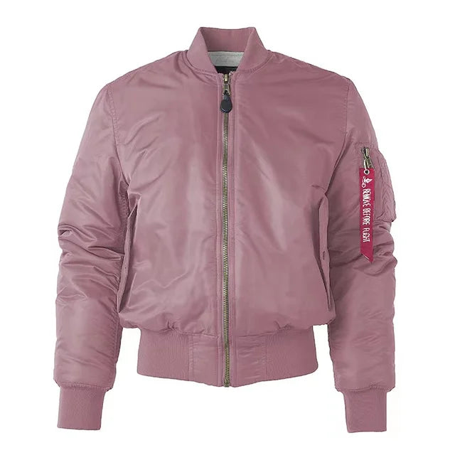 Women's MA-1 Bomber Jacket – Classic Zip-Up Flight Jacket