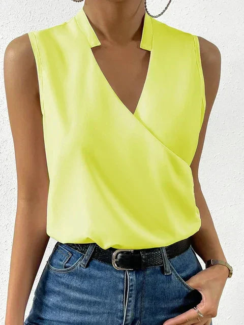 Women's Sleeveless V-Neck Top – Casual Tank Top