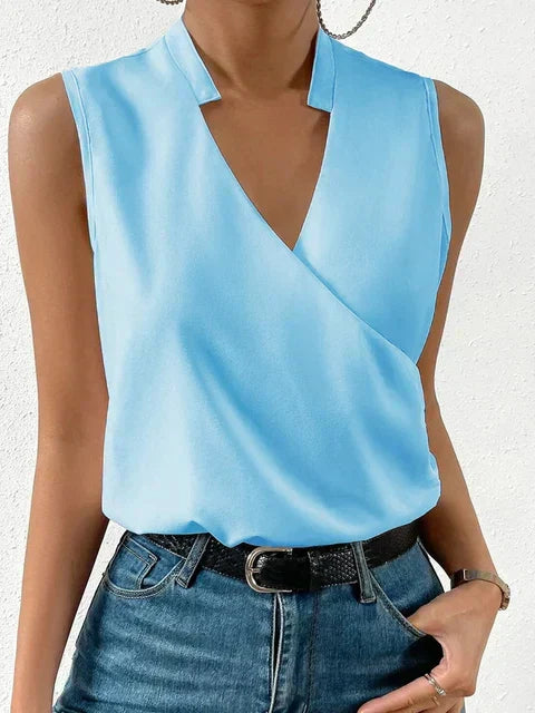 Women's Sleeveless V-Neck Top – Casual Tank Top