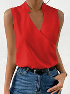 Women's Sleeveless V-Neck Top – Casual Tank Top