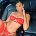 Women's Floral Lace Lingerie Set – Two-Piece Bra & Matching Panty Set