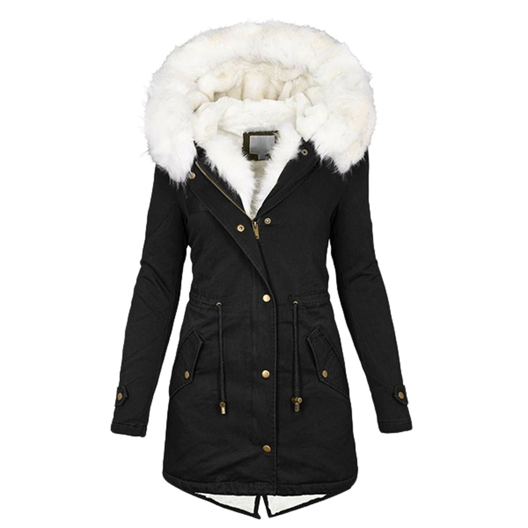 Women's Fleece Lined Winter Jacket – Hooded Wind Resistant Cold Weather Coat