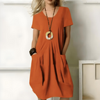 Women's Wedding Guest Midi Dress – Pleated Flowy Occasion Dress