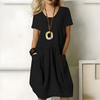 Women's Wedding Guest Midi Dress – Pleated Flowy Occasion Dress