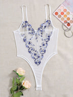 Women's Floral Embroidered Lingerie Set – Lace Bra & Matching Panty Set