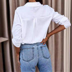 Women's Casual Shirt with Button Front and Utility Pocket