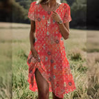 Women's Summer Midi Dress – Flowy Relaxed Fit Dress