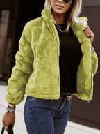 Women's Sherpa Bomber Jacket – Cozy Zip-Up Jacket