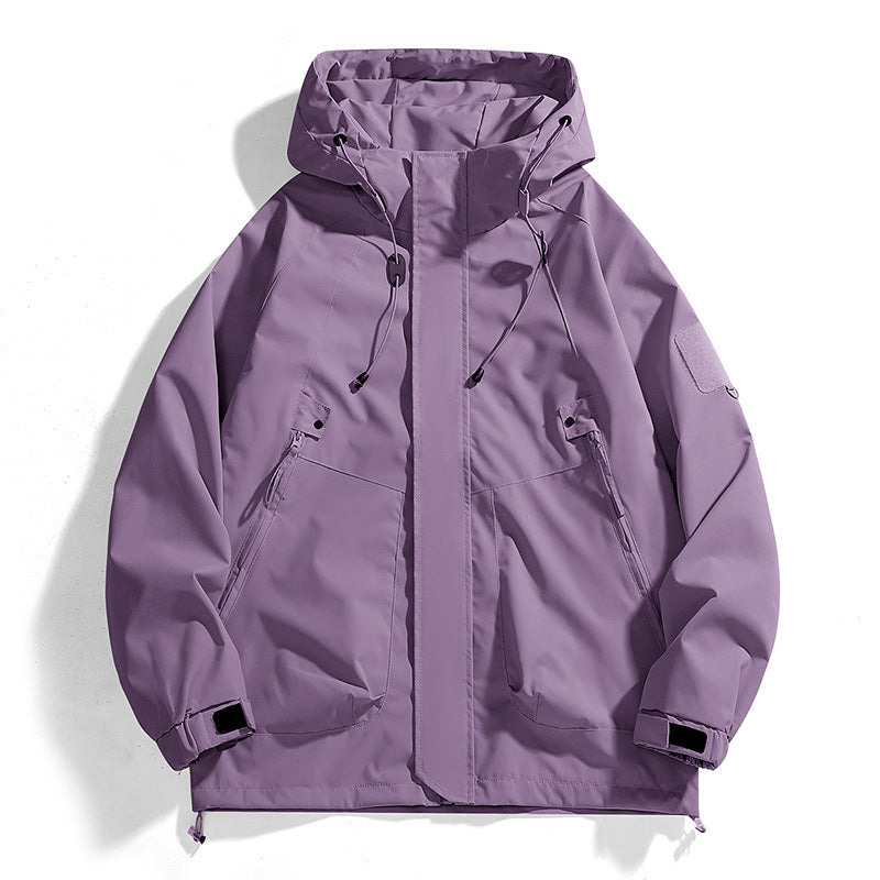 Women's Hooded Outdoor Jacket – Adjustable Lightweight Zip-Up Jacket