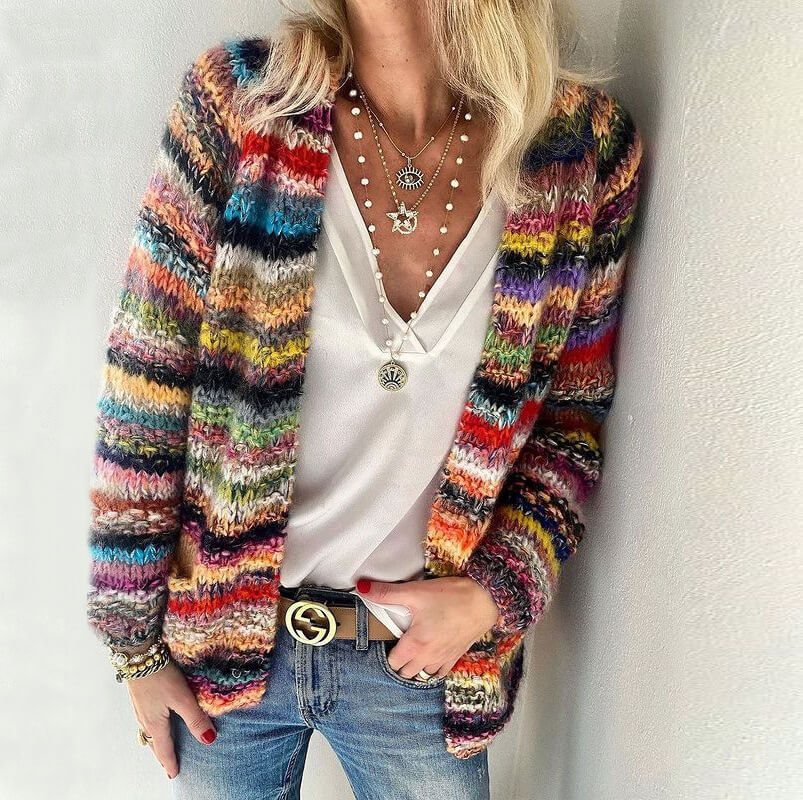 Women's Fluffy Oversized Cardigan – Relaxed Open Front Cardigan