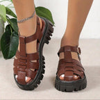 Women's Platform Sandals with Thick Sole and Adjustable Buckle