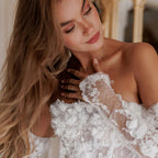 Women's Floral Sheer Sleeve Dress – Wedding Guest Dress