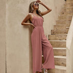 Women's Sleeveless Summer Jumpsuit – Casual Wide Leg Jumpsuit – Aubrielle